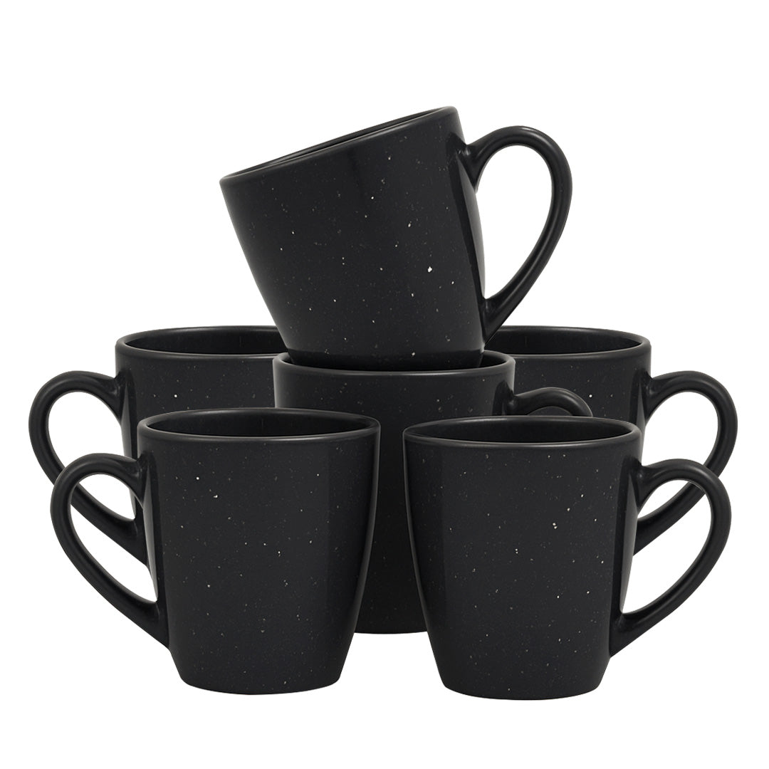 Set de 6 Tazas de Cerámica Negra - 400 ml