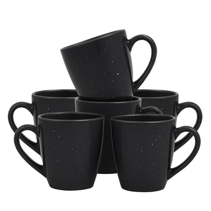 Set de 6 Tazas de Cerámica Negra - 400 ml