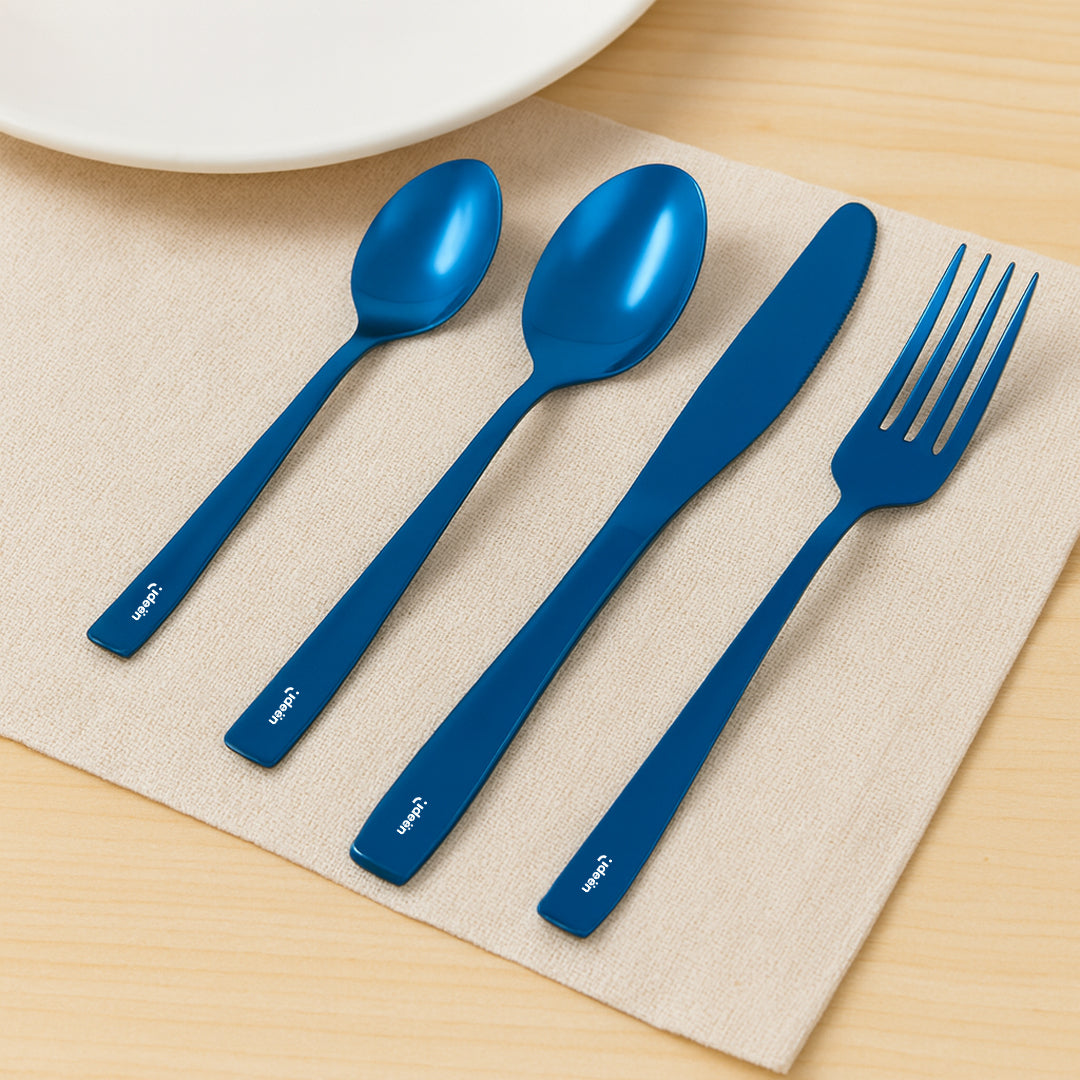 Juego de Cubiertos 4 Piezas - Color Azul