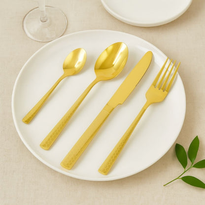Set de Cubiertos Color Dorado para 4 personas - 16 piezas