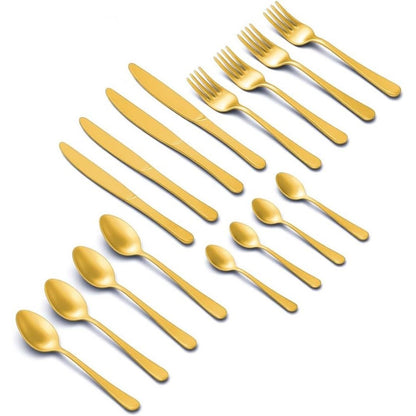Set de Cubiertos Color Dorado para 4 personas - 16 piezas