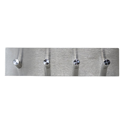 Soporte de Pared con 4 Ganchos Oblicuos de Acero Inoxidable