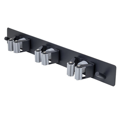 Organizador metálico de pared para herramientas de limpieza