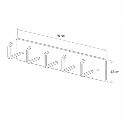 Soporte Magnético Multiusos con 6 Ganchos de Metal Color Blanco