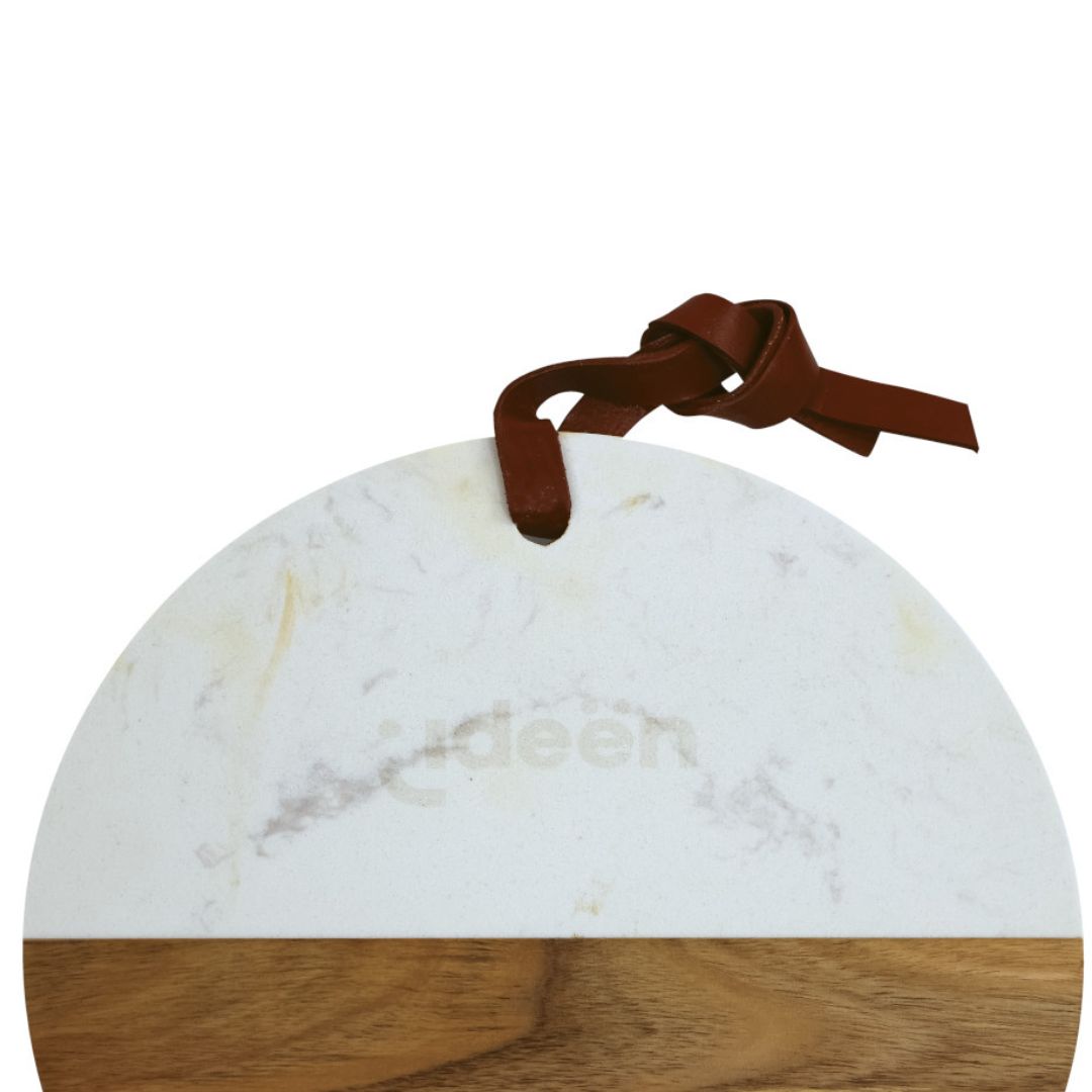 Tabla de Picar Redonda de Mármol y Madera "Ideen" - 25 cm