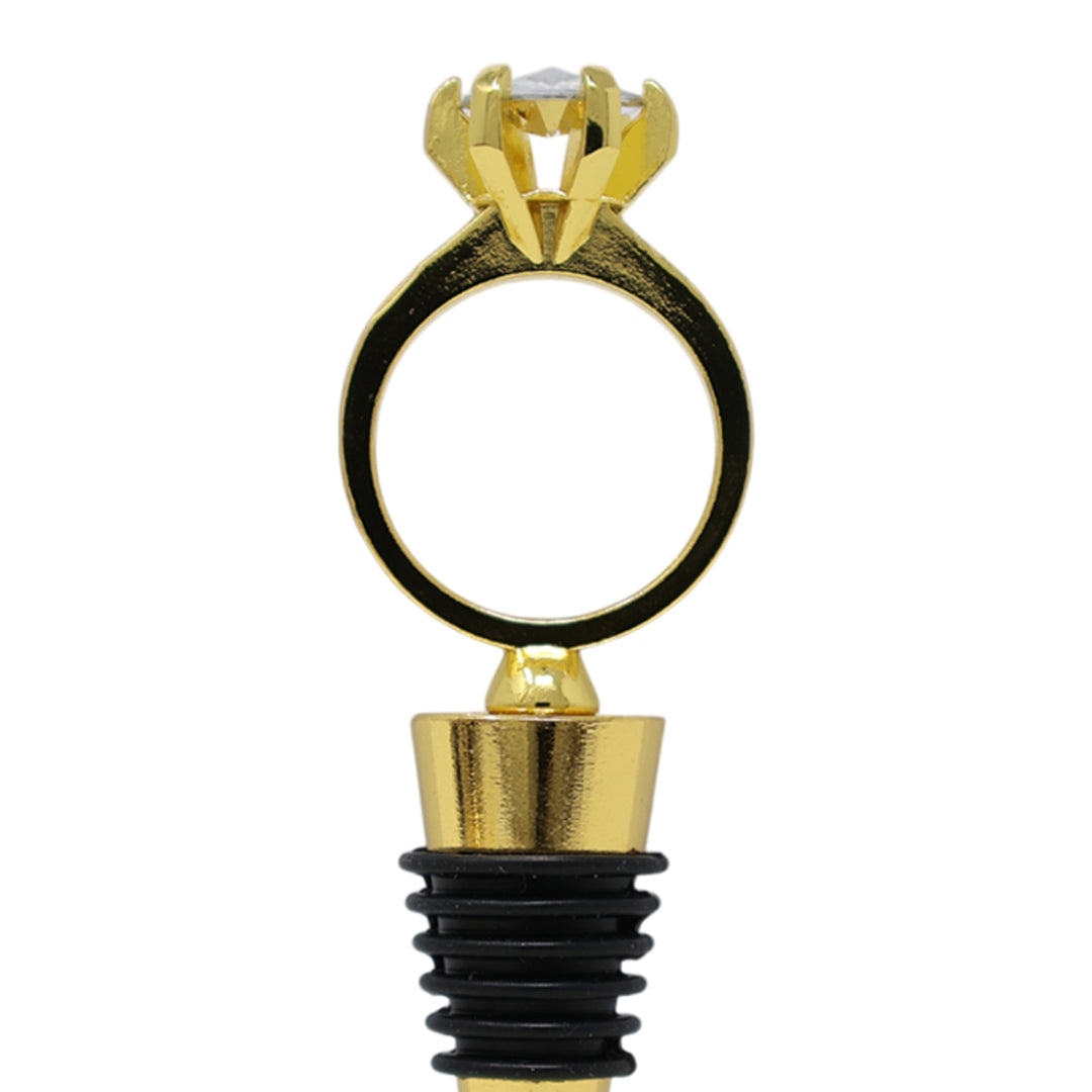 Tapón de Vino Anillo de Diamante Dorado