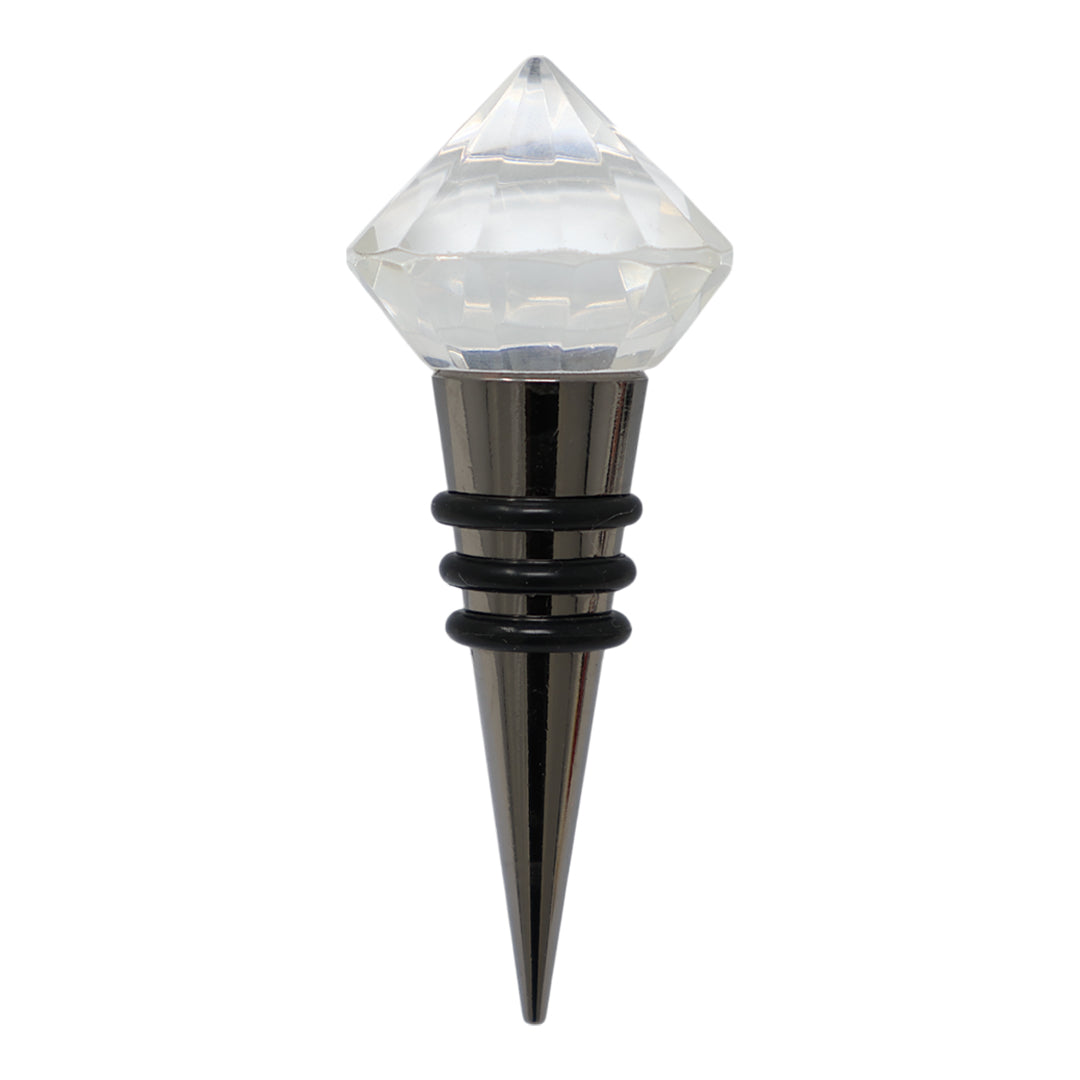 Tapón de Vino Diamante - Acabado Níquel Negro