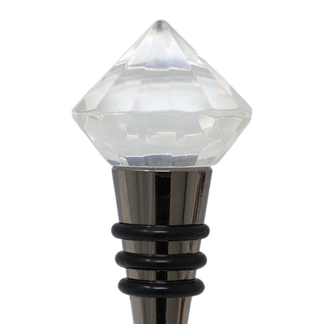 Tapón de Vino Diamante - Acabado Níquel Negro