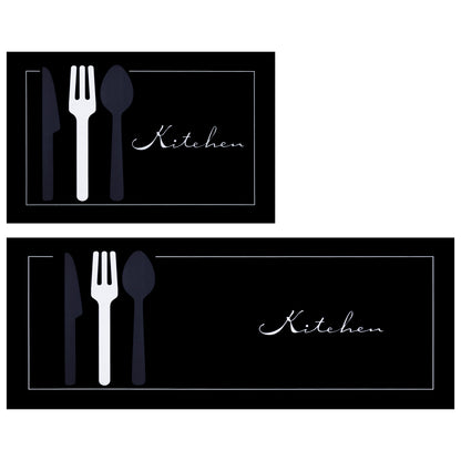 Tapete de Cocina Absorbente Antideslizante - Negro