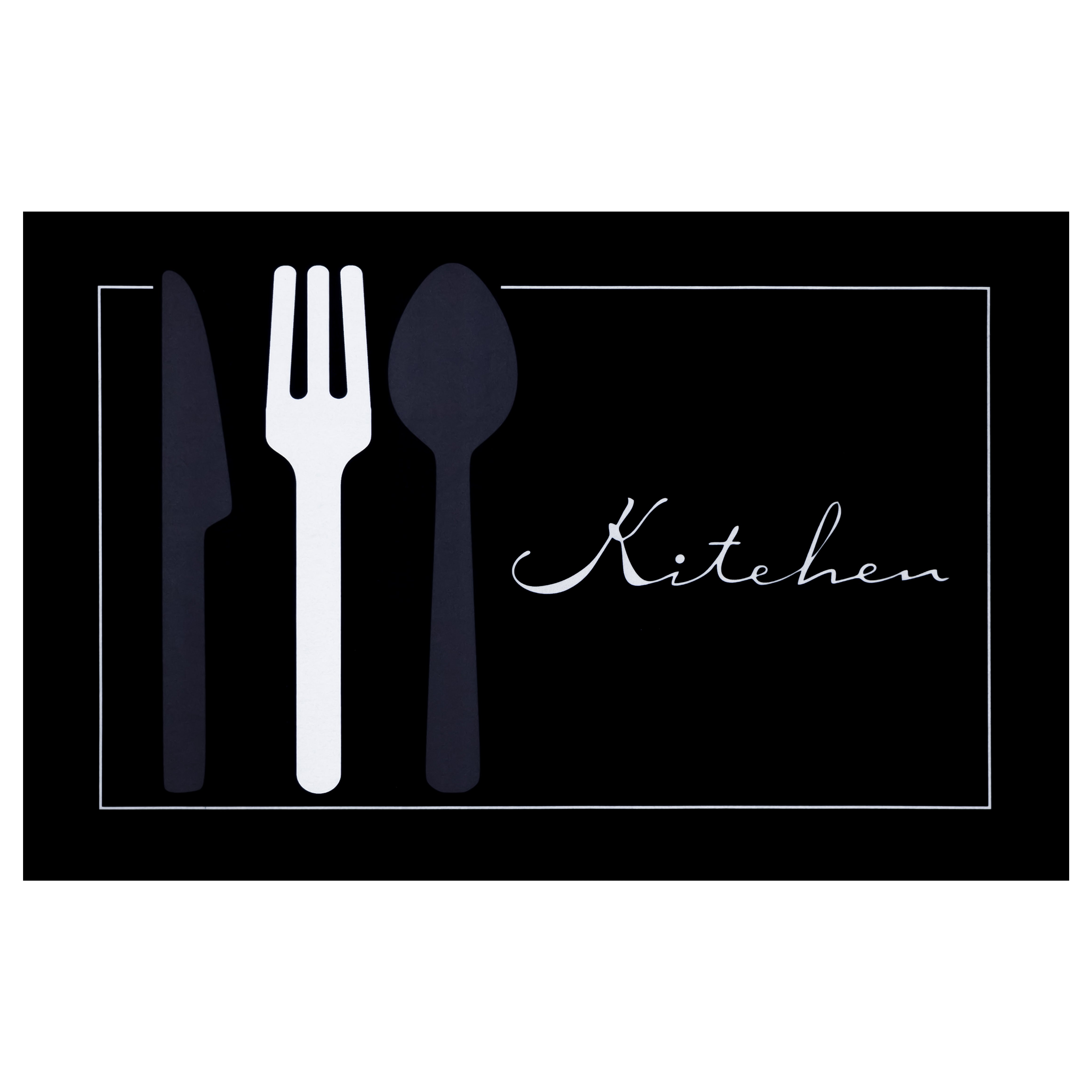 Tapete de Cocina Absorbente Antideslizante - Negro