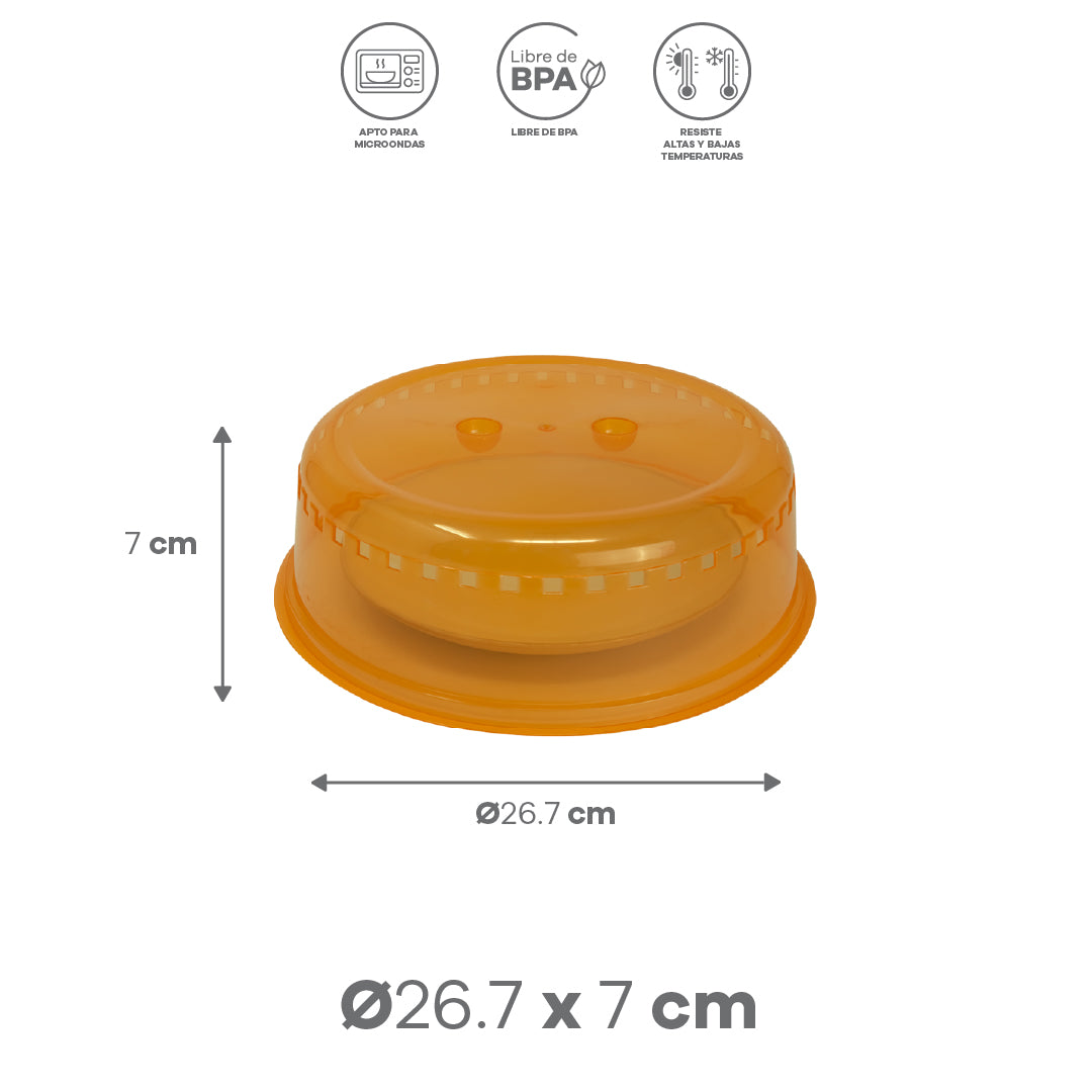Tapa para Microondas Transparente Naranja