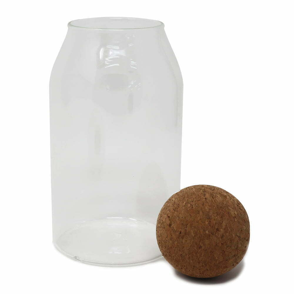 Tarro de Vidrio Transparente con Tapa de Corcho Redonda