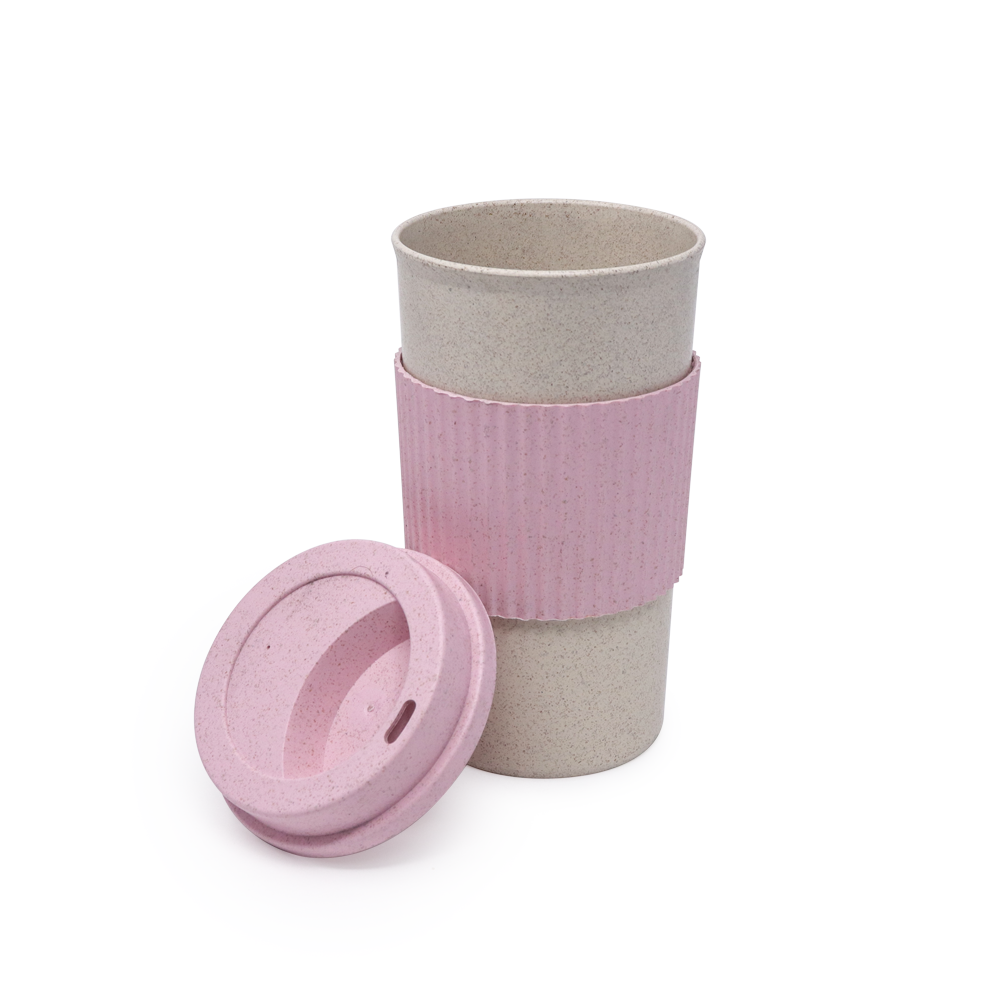 Vaso Ecofriendly para Café Rosa - 450 ml