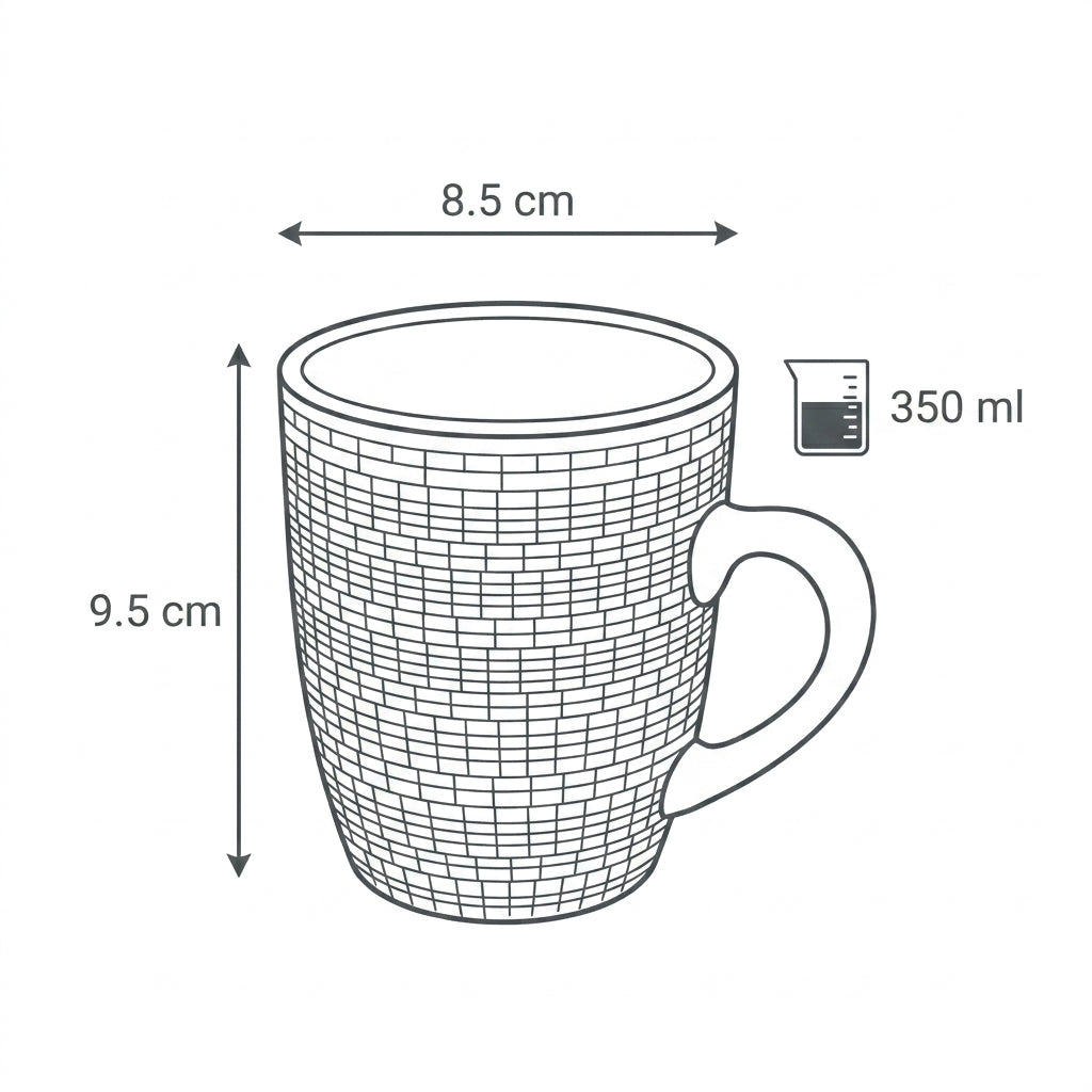 Set de Tazas con Relieve Beige 350 ml - 4 piezas