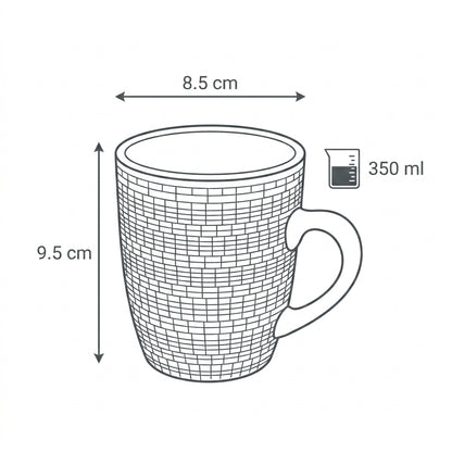 Set de Tazas con Relieve Beige 350 ml - 4 piezas