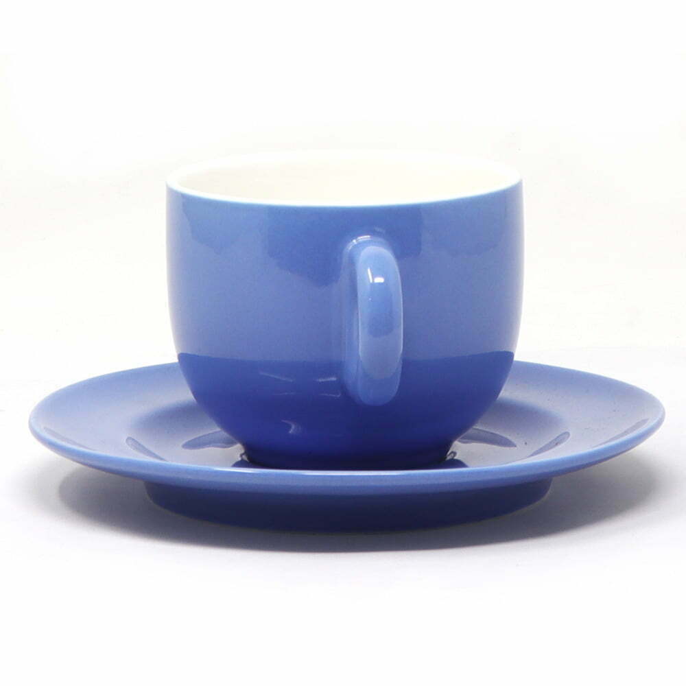 Taza y Platillo Cerámica Azul Mate - 270 ml
