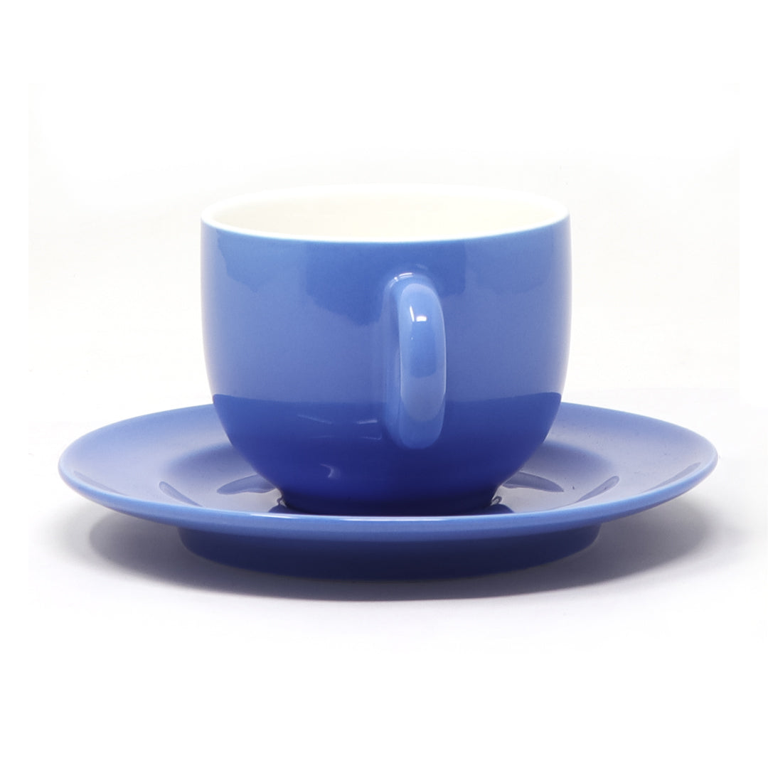 Set de 4 Tazas con Plato Cerámica - Azul 270 ml