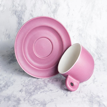 Taza con Plato Vino Interior Blanco 270 ml