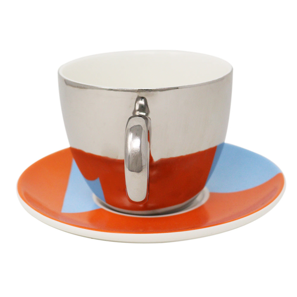 Taza Plateada con Plato - 350 ml