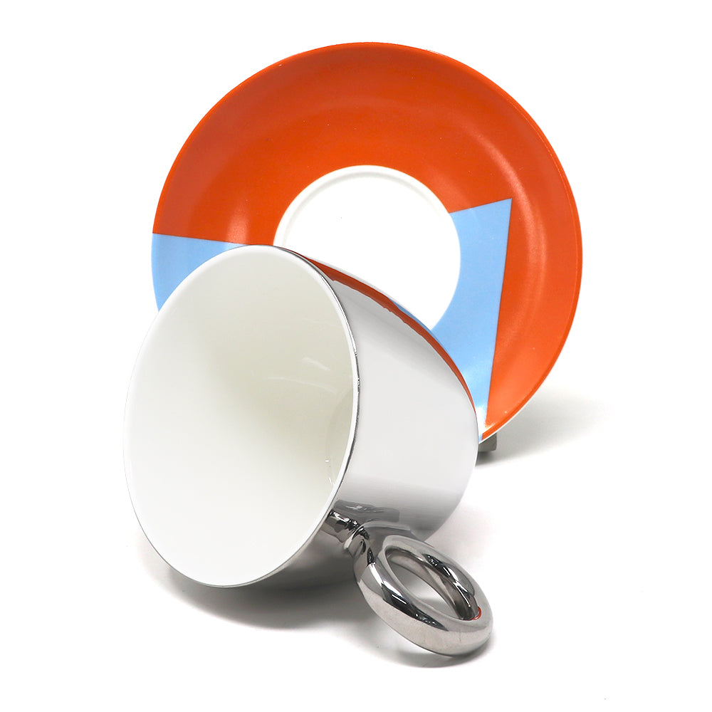 Taza Plateada con Plato - 350 ml