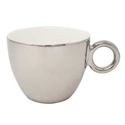 Taza Plateada con Plato - 350 ml