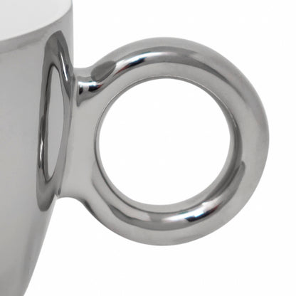 Set de 4 tazas con Plato -  Plateado 350 ml