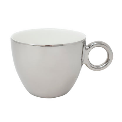 Set de 4 tazas con Plato -  Plateado 350 ml