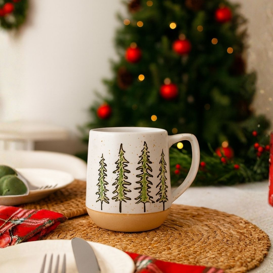 Taza Cerámica - Pinos Navidad 550 ml