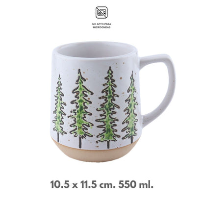 Taza Cerámica - Pinos Navidad 550 ml