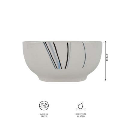 Vajilla Linnéa para 4 Personas - Cerámica Azul/Blanca 16 piezas