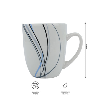 Vajilla Linnéa para 4 Personas - Cerámica Azul/Blanca 16 piezas