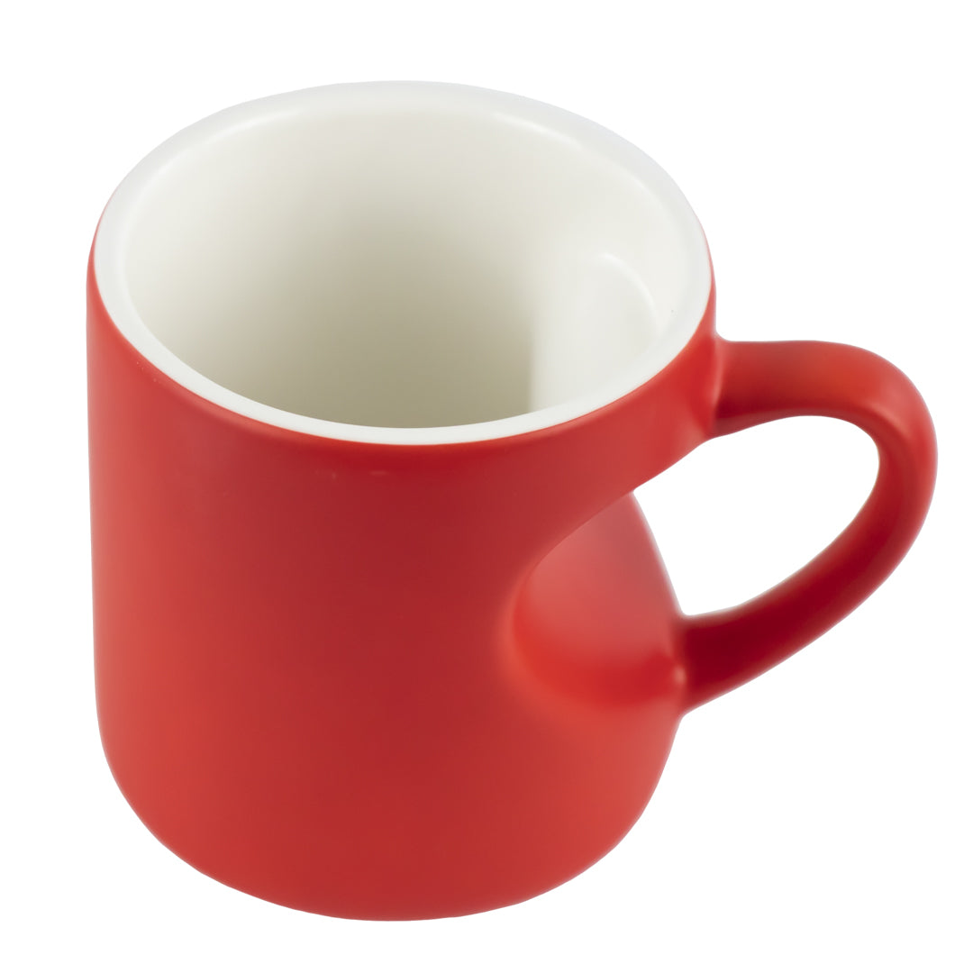 Taza Cerámica Roja Asa De Corazón 260 ml