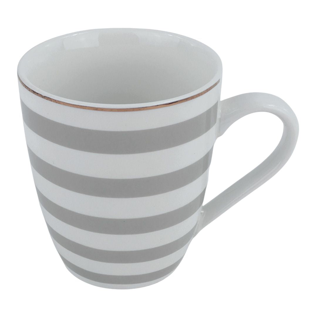 Vajilla Zéline Set Individual - Cerámica Gris/Blanca 4 piezas