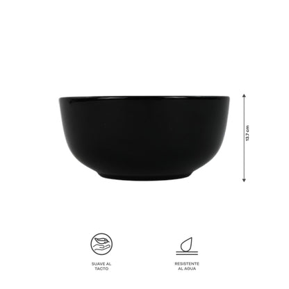 Vajilla BLACK para 6 Personas - Cerámica Negra 24 piezas