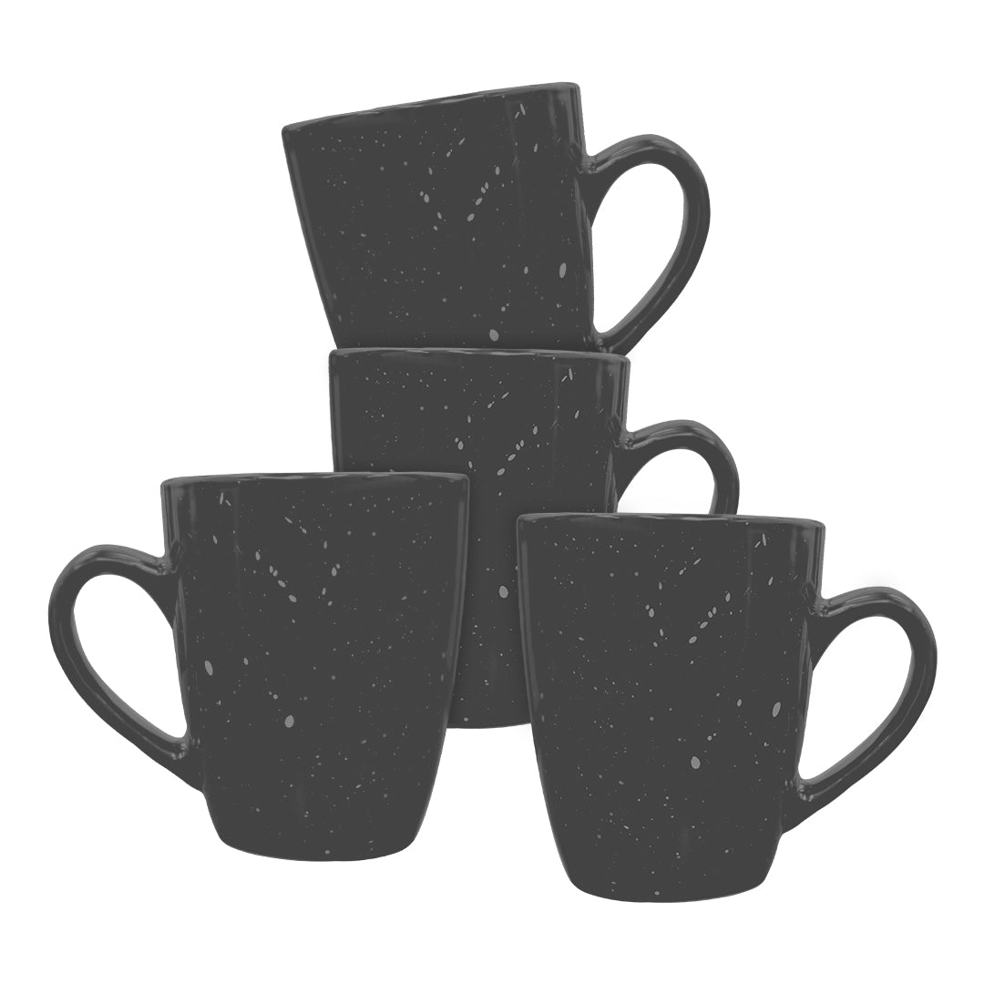 Set de 4 Tazas de Cerámica Gris - 400 ml
