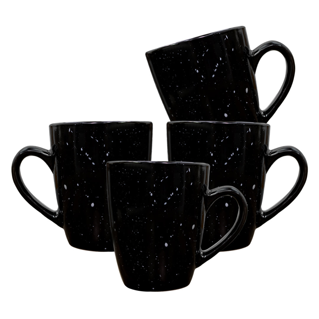 Set de 4 Tazas de Cerámica Negra - 400 ml