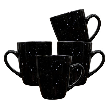 Set de 4 Tazas de Cerámica Negra - 400 ml