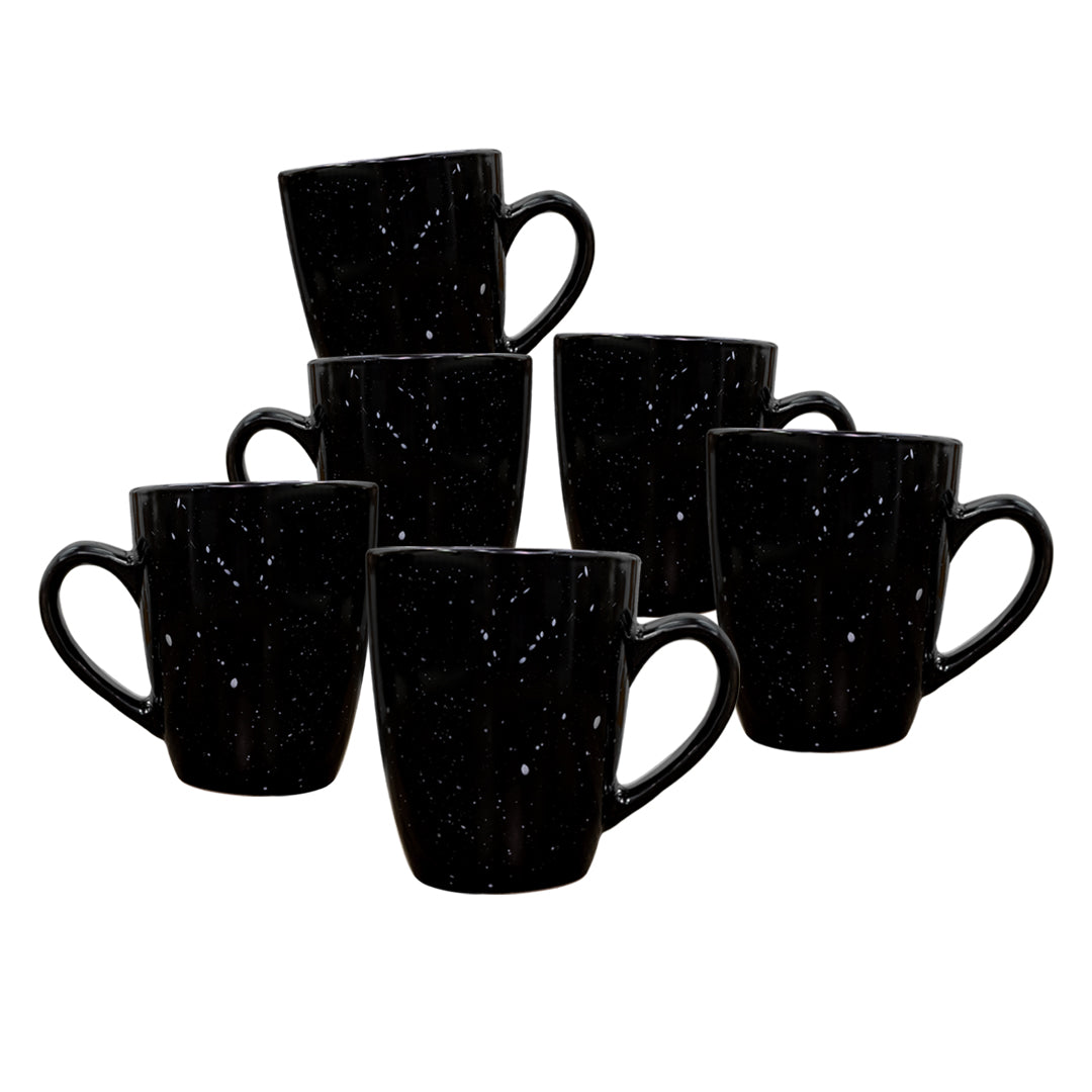 Set de 6 Tazas de Cerámica Negra - 400 ml