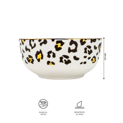 Vajilla Animal Print Set Individual - Cerámica Estampada 4 piezas