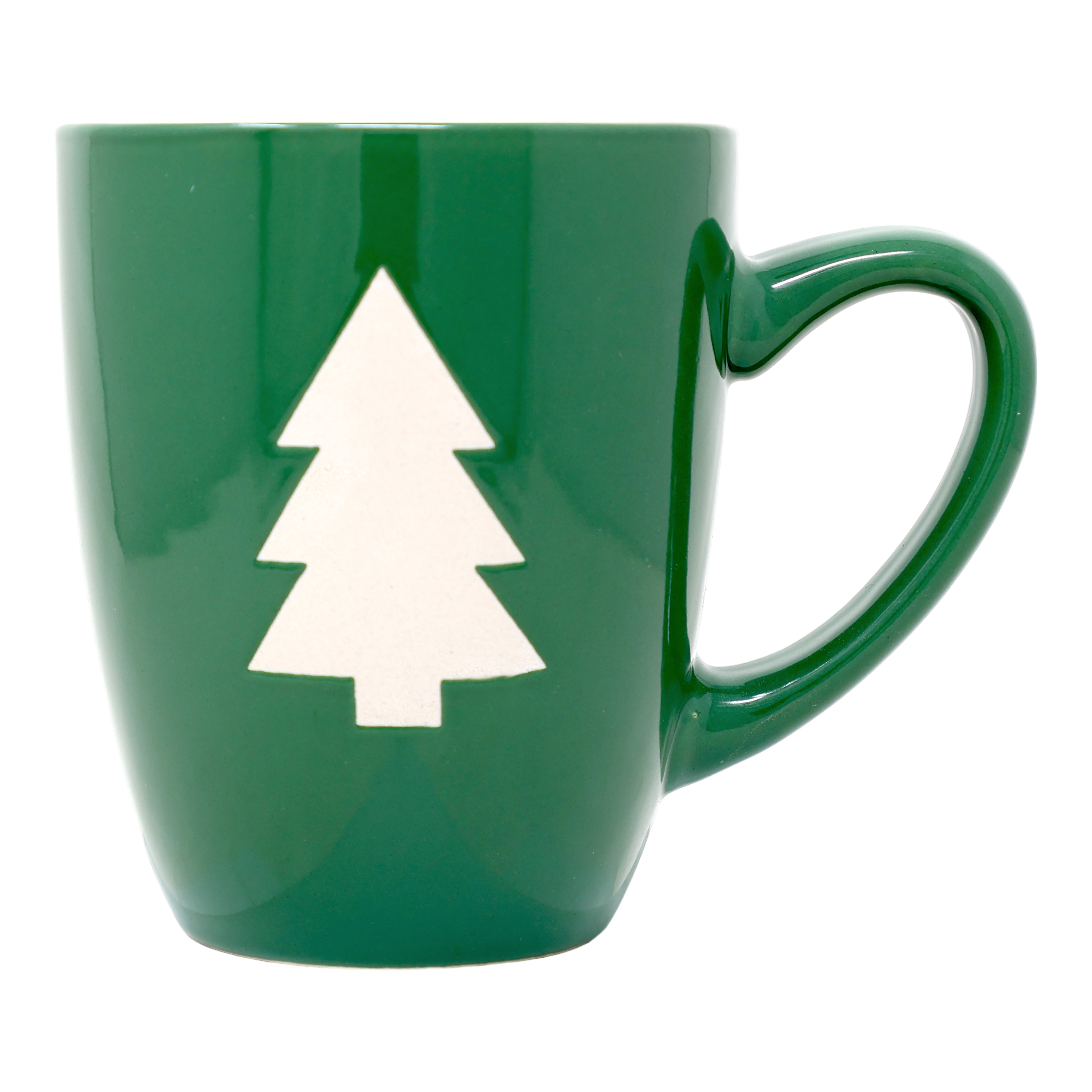 Vajilla Pinos Navidad Set Individual - Cerámica Verde 5 piezas