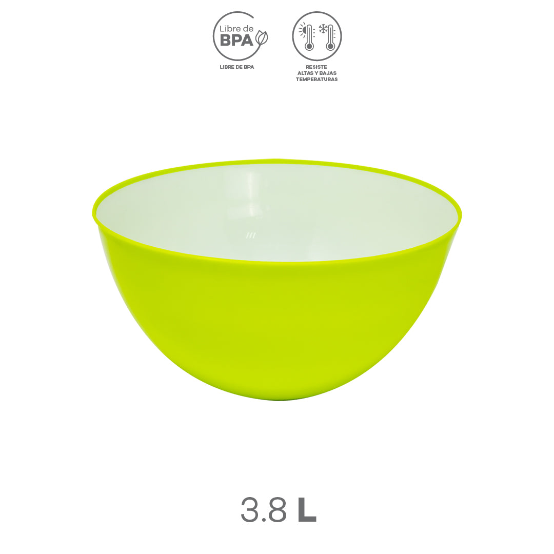 Bowl de Plástico Verde Lima de 3.8 L