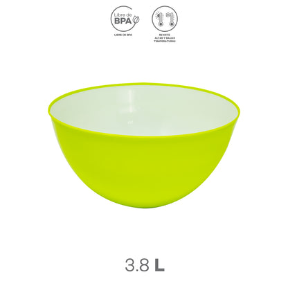 Bowl de Plástico Verde Lima de 3.8 L