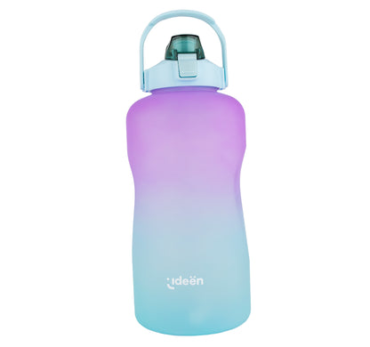 Termo de Plástico Deportivo Verde/Morado 3.7 Lt con Asa y Popote