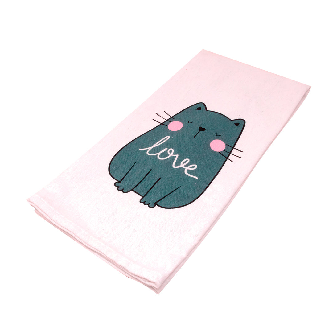 Toalla de Cocina Blanca - Gato Love