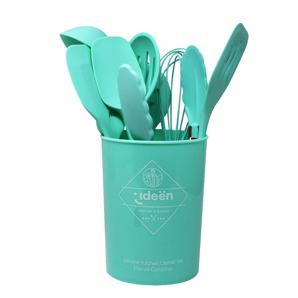 Juego de Utensilios de Silicona, Color Menta - 10 pzs