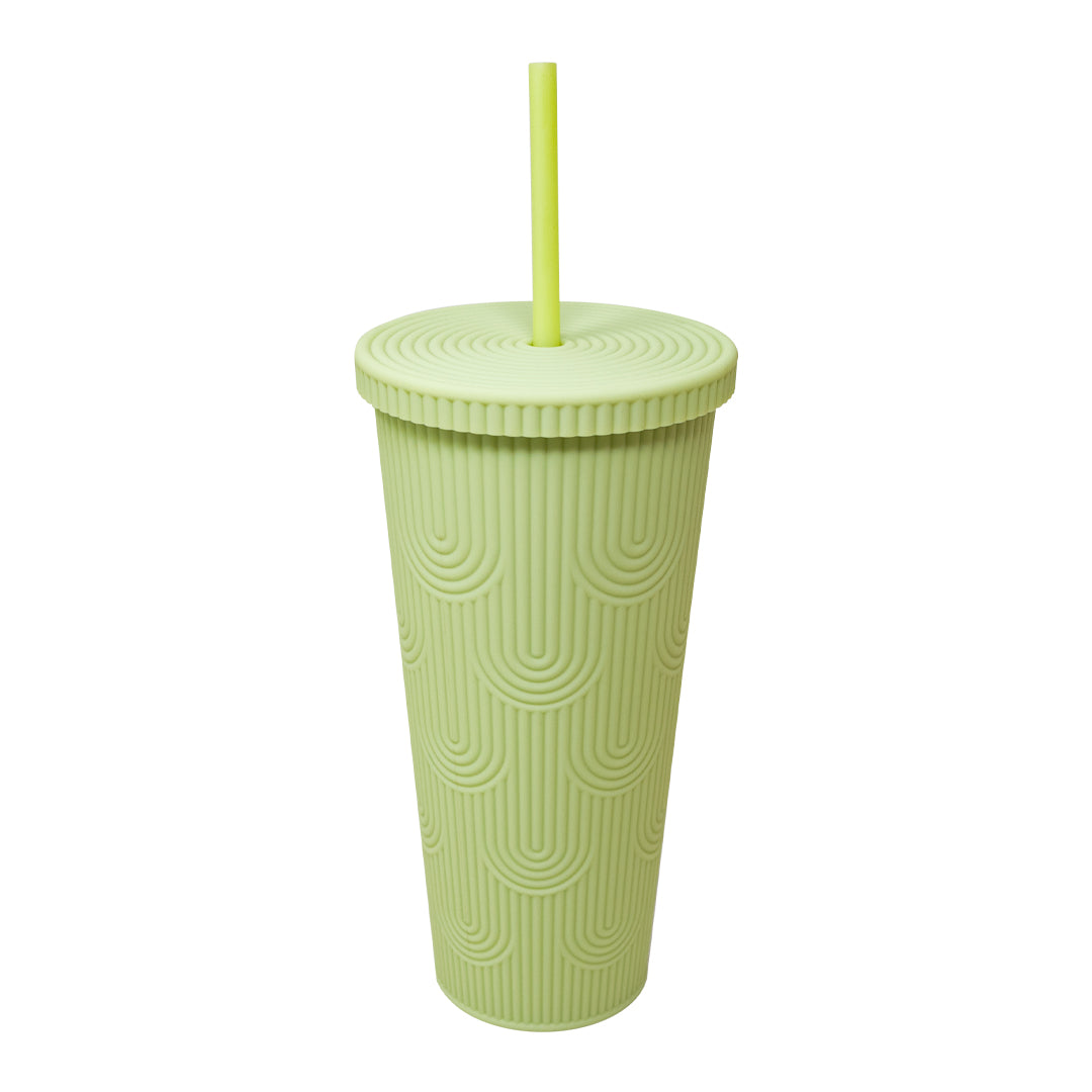 Vaso Térmico de Doble Pared  y Popote - Verde Menta 710 ml