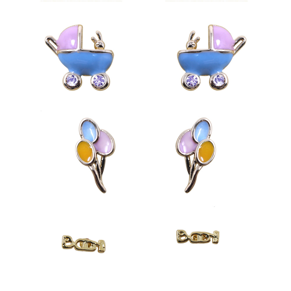 Set de Aretes – 3 Pares con Diferentes Diseños Modelo: LX-9634E |  ¡3 estilos en un solo set para combinar con tu mood del día!
