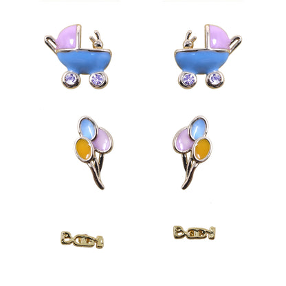 Set de Aretes – 3 Pares con Diferentes Diseños Modelo: LX-9634E |  ¡3 estilos en un solo set para combinar con tu mood del día!