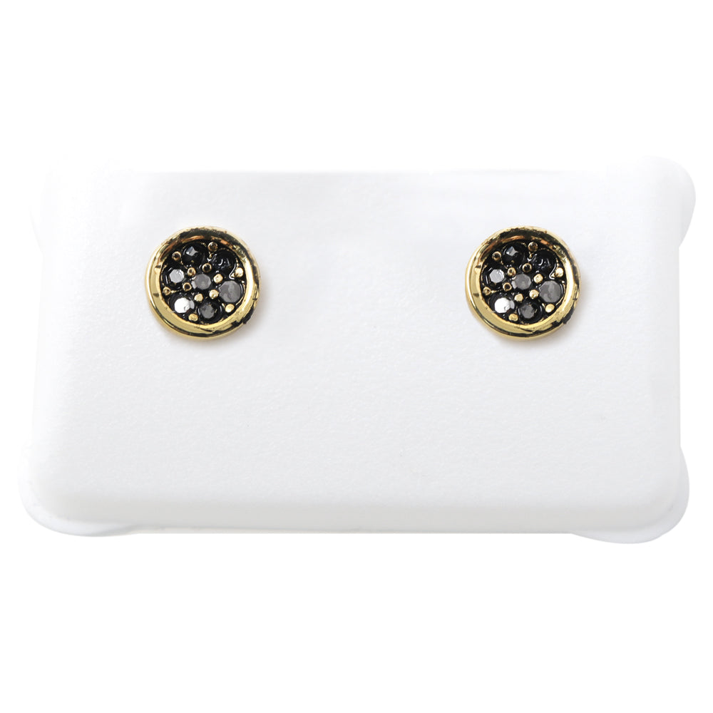 ARETE SET 3 PARES – LX-9639N |  Flores negras con dorado – Estilo sofisticado y versátil