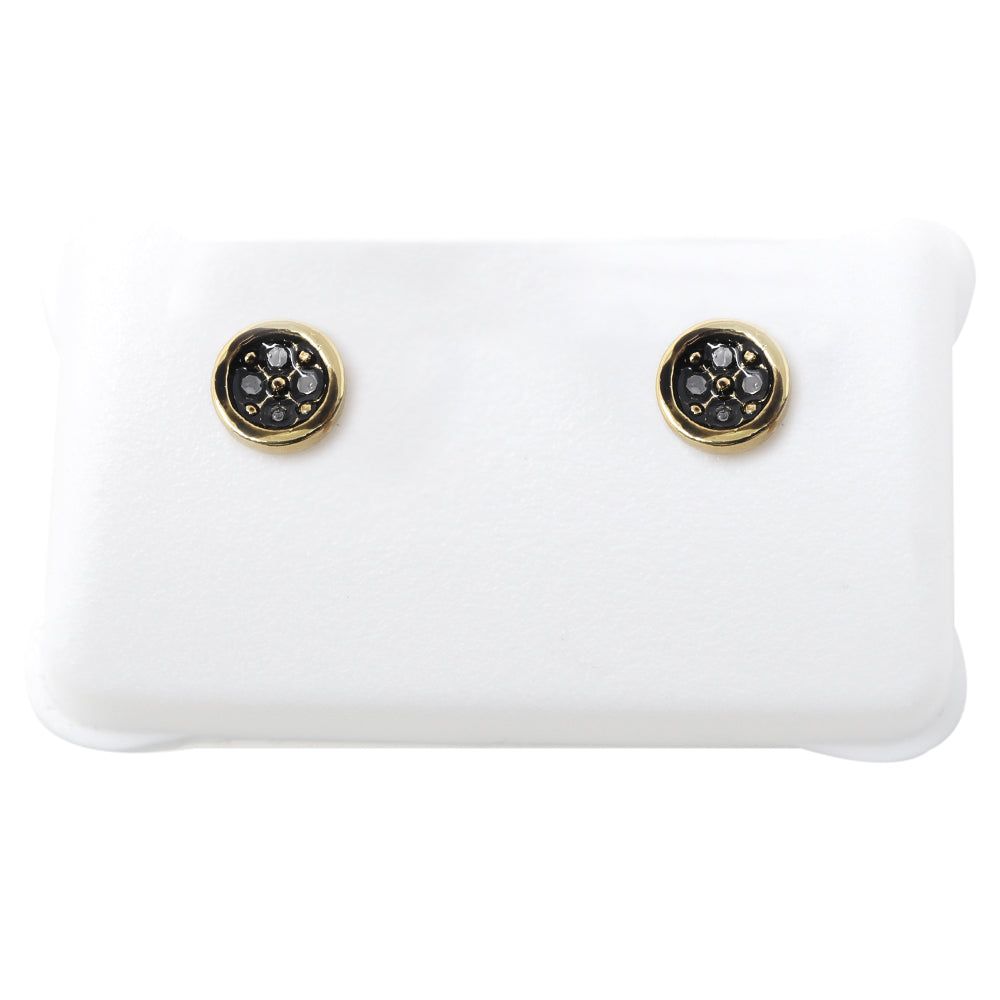 ARETE SET 3 PARES – LX-9639N |  Flores negras con dorado – Estilo sofisticado y versátil